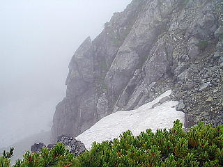 頂上付近の雪渓