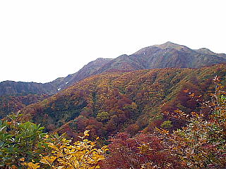 山々と紅葉