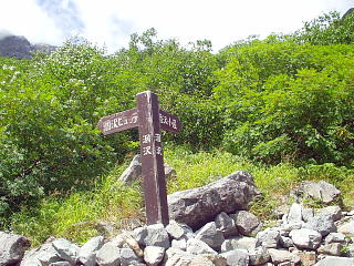 涸沢の分岐